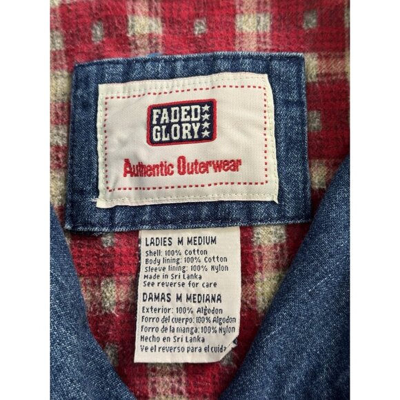 FADED GLORY Jacket Barn Coat Denim Blanket Lined Blue Western Outdoor Rugged M - Picture 4 of 14